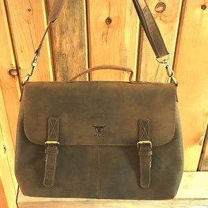 HLC Genuine Leather Messenger Bag/Briefcase